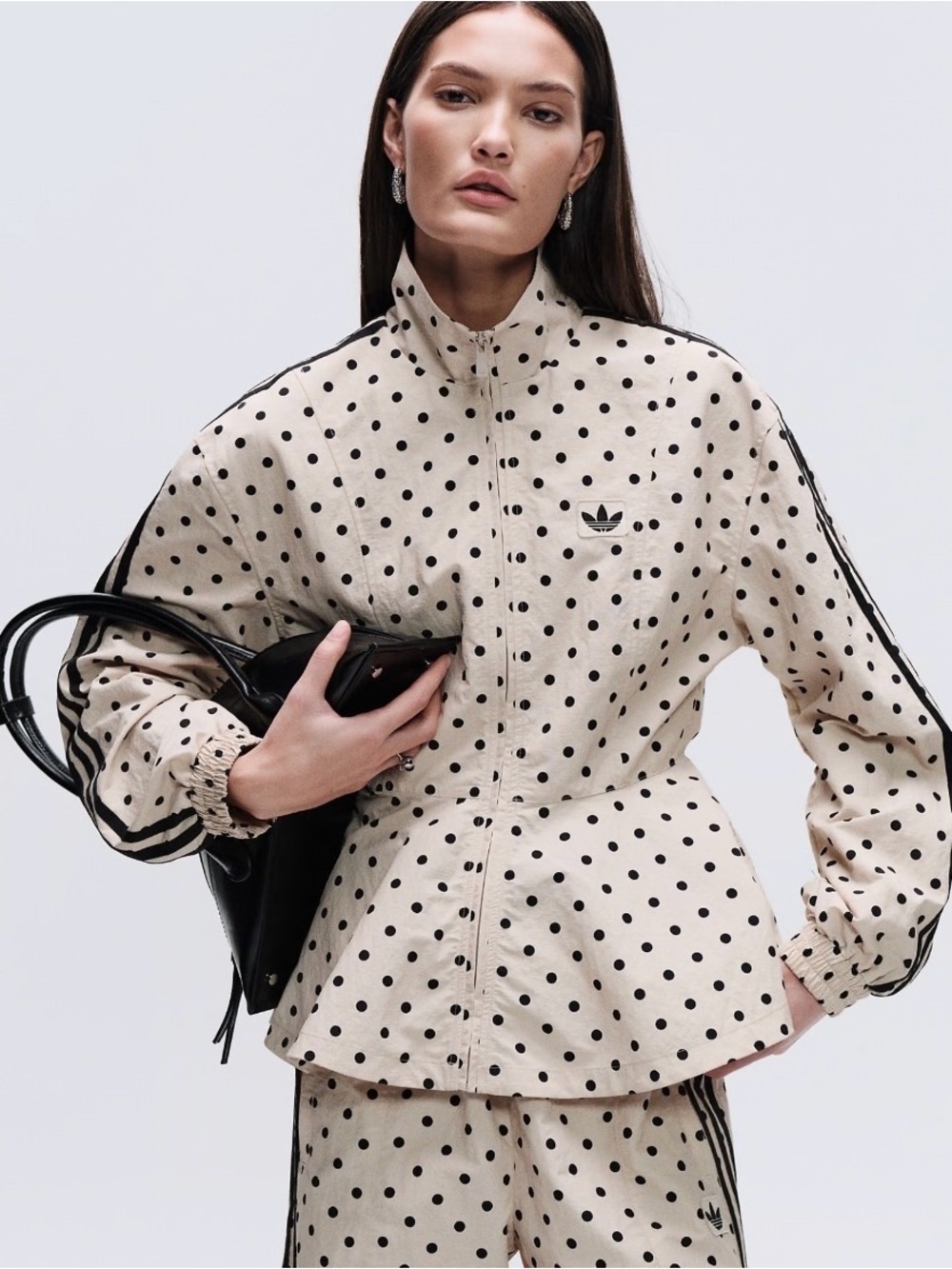 ASOS x Adidas Cream & Black Polka Dot Jacket size XS